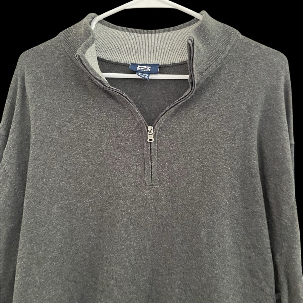 Cutter & Buck Gray Quarter-Zip Sweatshirt Size XL Tall - Picture 4 of 9